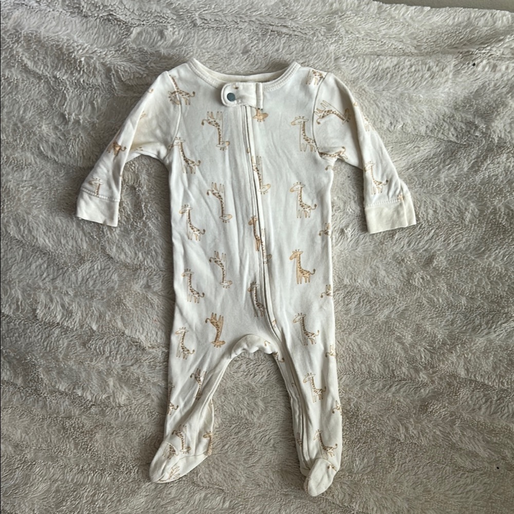 Giraffe Print Cream Kids One Piece